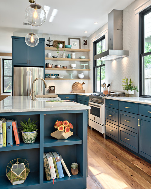 کابینت آشپزخانه آبی رنگ